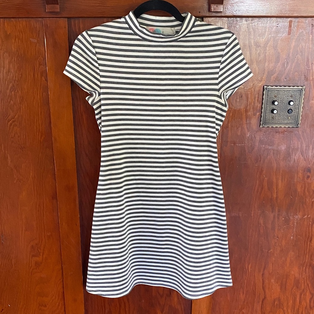 FP Beach Black and White Striped Dress